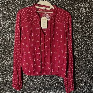 Hippie Rose Button Down Floral Blouse